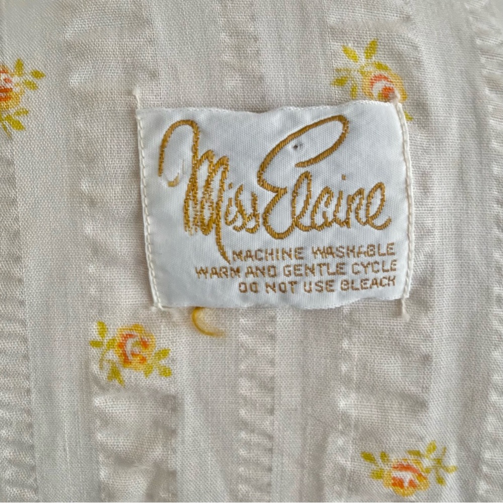 🌼 Vintage Miss Elaine Union Made Seersucker Wrap Dress Robe Sz S/M 🌼 - Picture 11 of 16